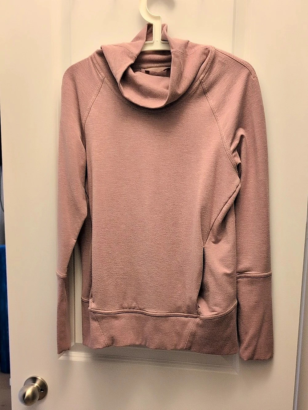 Lululemon High Lines Pullover Pink Cowl Neck Sweatshirt Size 6